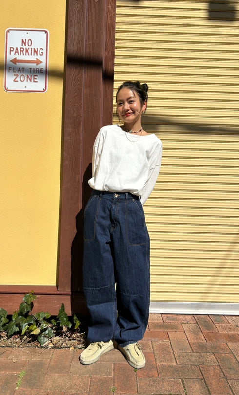 刺繍カーブデニム